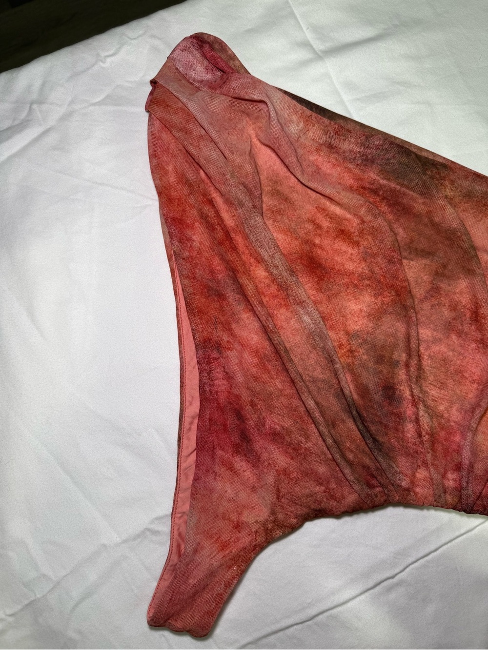 Ruched One-Shoulder Red ombré Dress - Picture 2 of 12